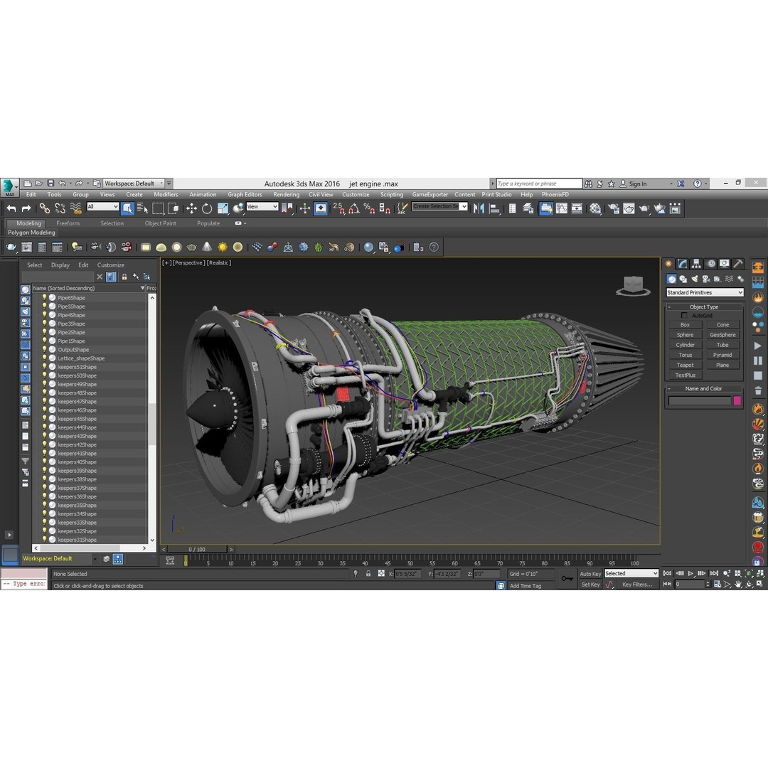 Jet Engine 3D Model – High Poly Aircraft Part, FBX, OBJ - View 5