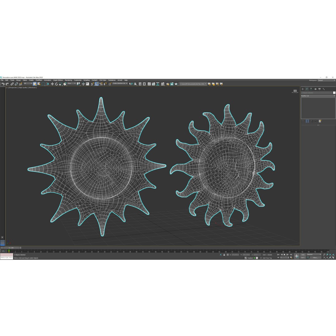 Decorative Suns 3D Model – Low Poly Art Decor for Interior Use - View 12