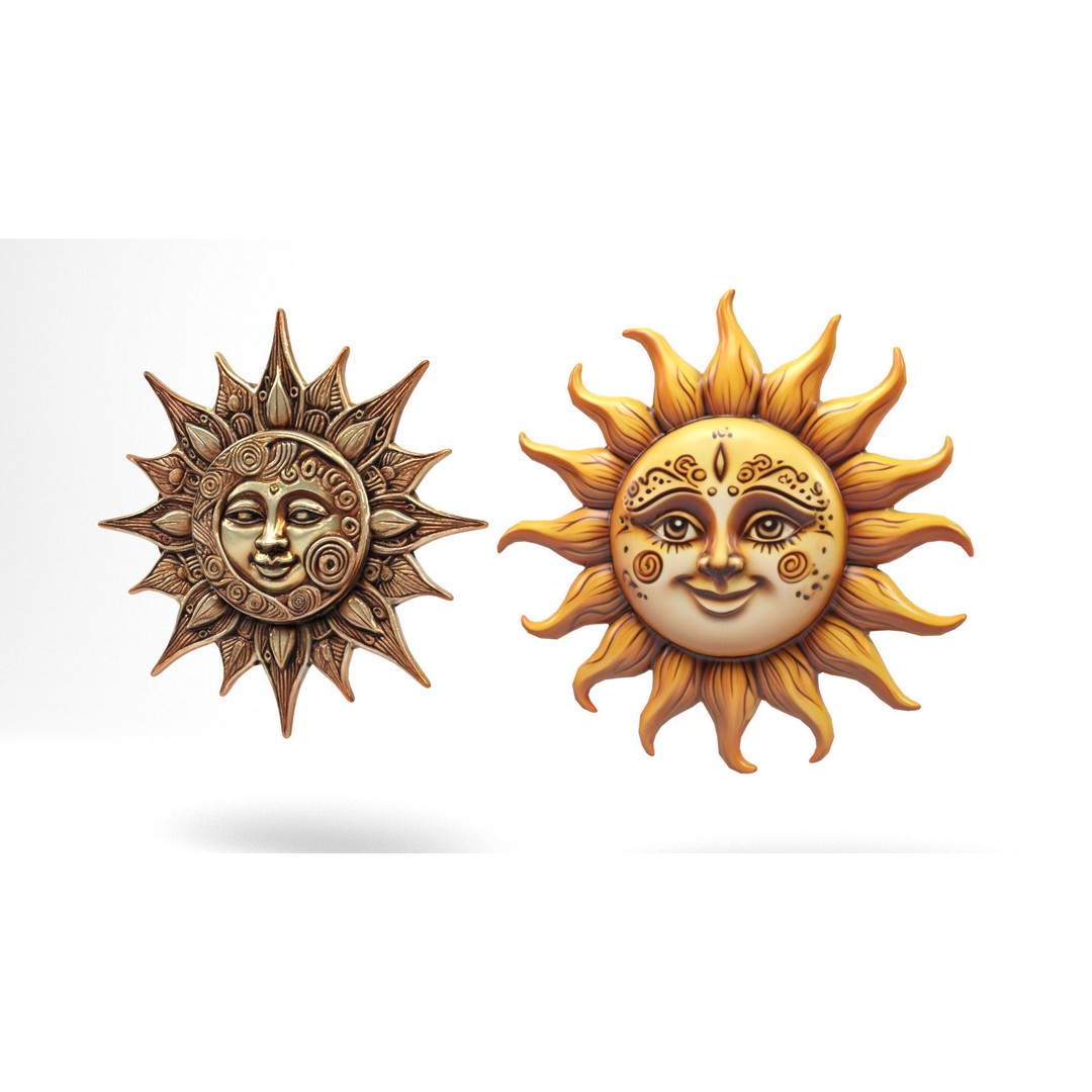 Decorative Suns 3D Model – Low Poly Art Decor for Interior Use - View 4
