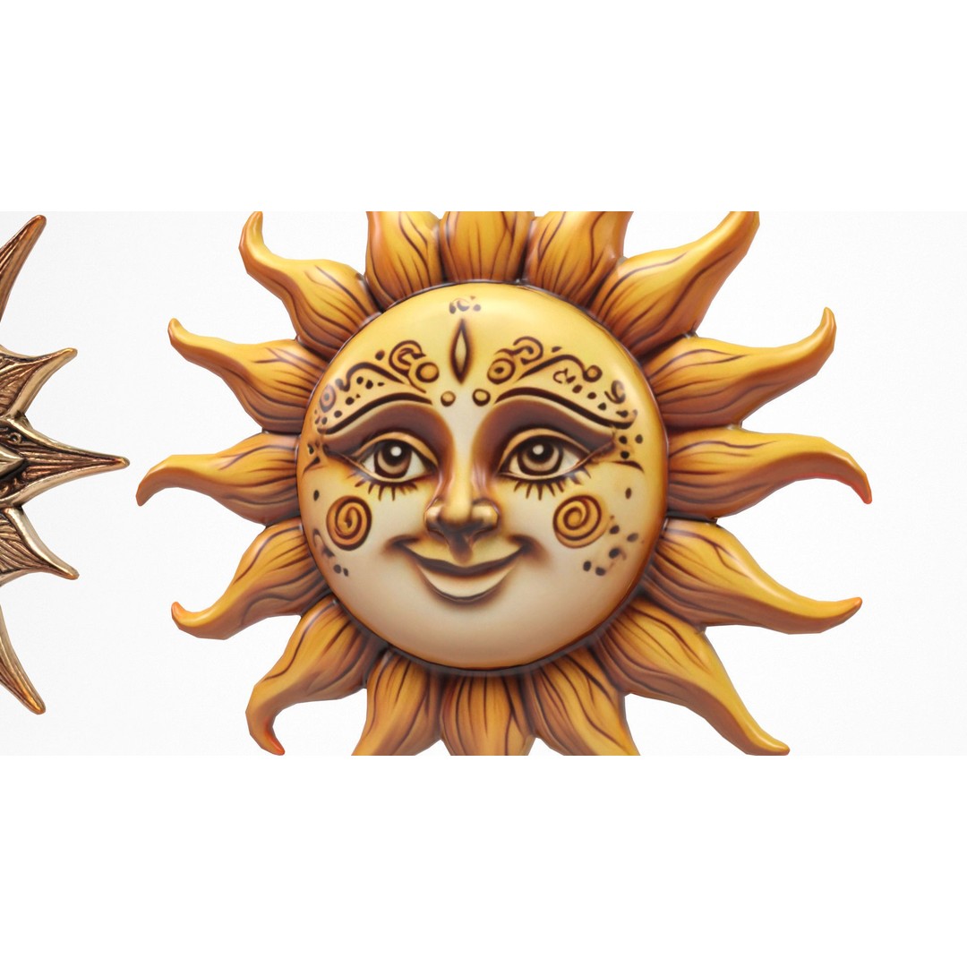 Decorative Suns 3D Model – Low Poly Art Decor for Interior Use - View 8
