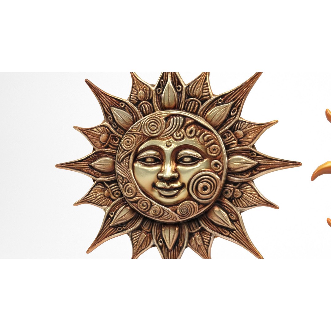 Decorative Suns 3D Model – Low Poly Art Decor for Interior Use - View 9