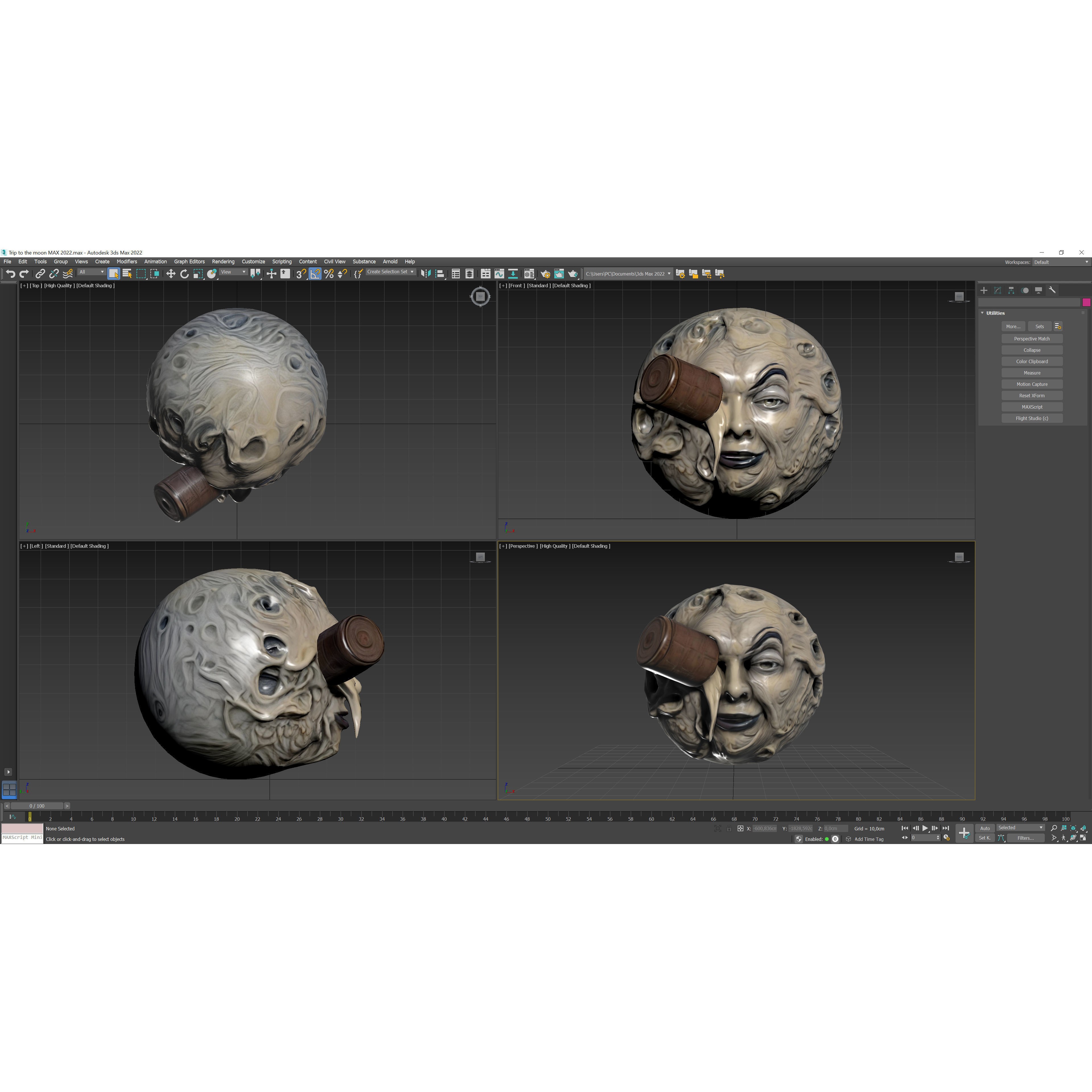 Trip to the Moon - Low-Poly Game-Ready 3D Model - View 11