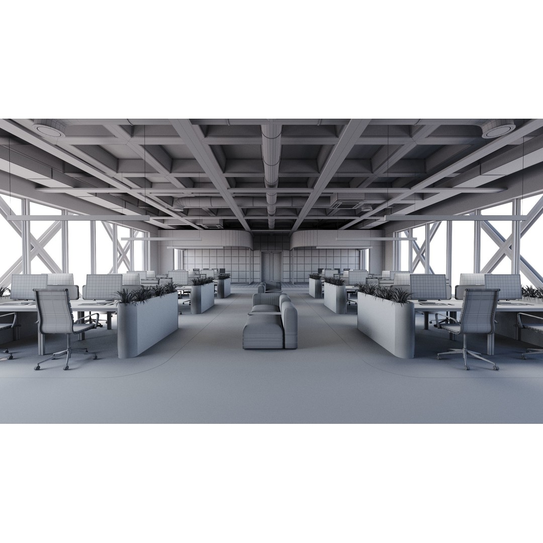 Contemporary Office Space 3D Model – Modern Interior Design, FBX - View 13