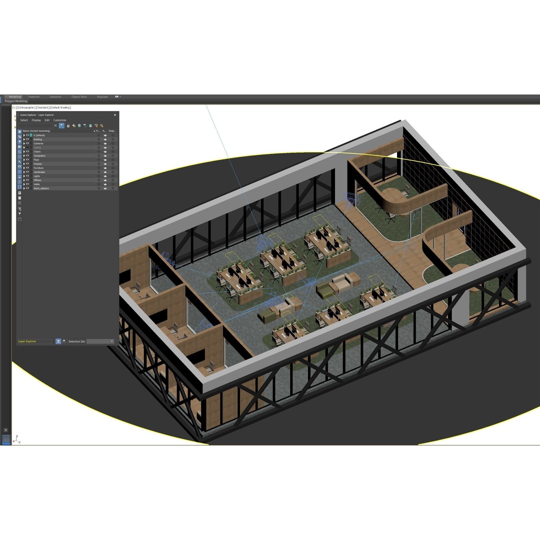 Contemporary Office Space 3D Model – Modern Interior Design, FBX - View 14