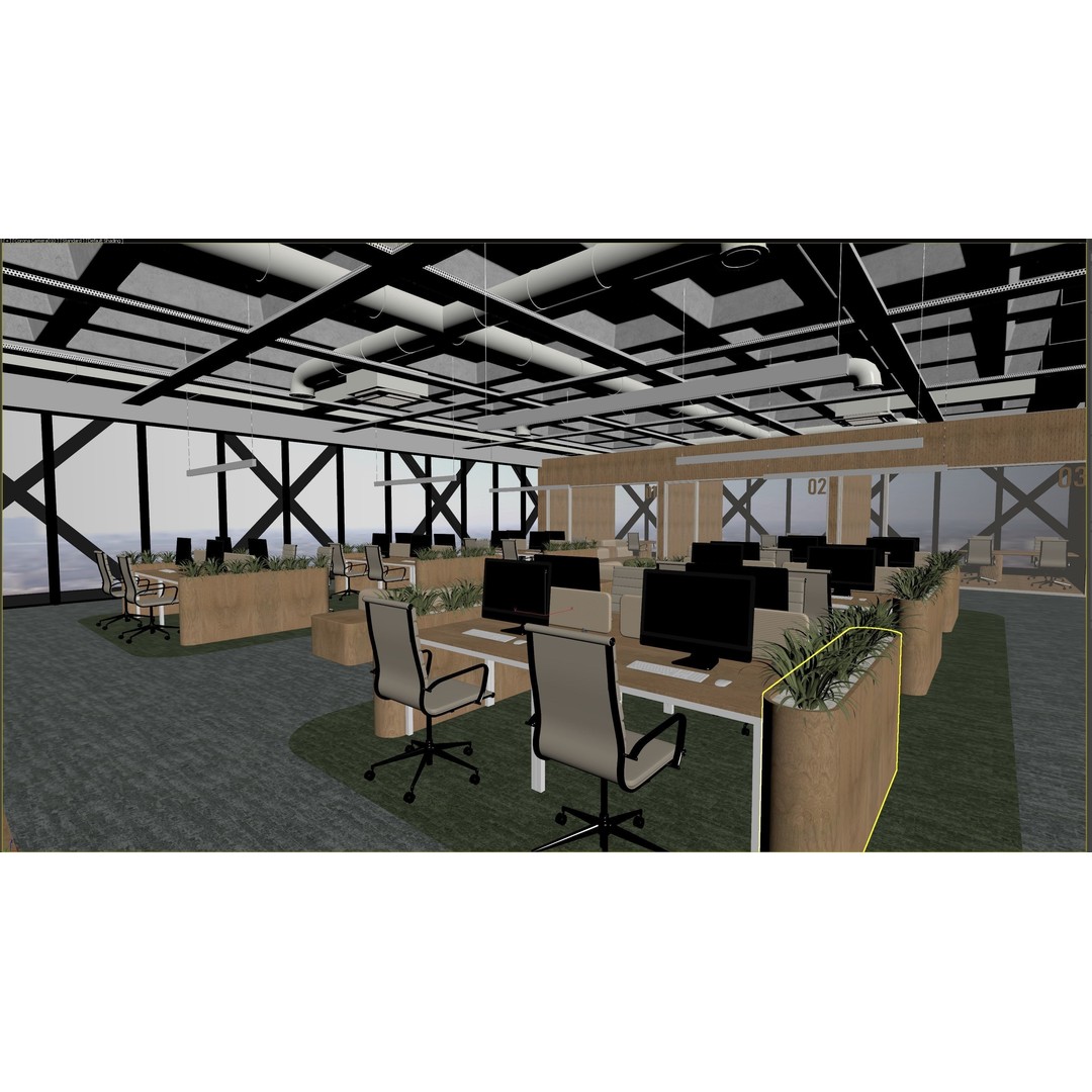 Contemporary Office Space 3D Model – Modern Interior Design, FBX - View 15