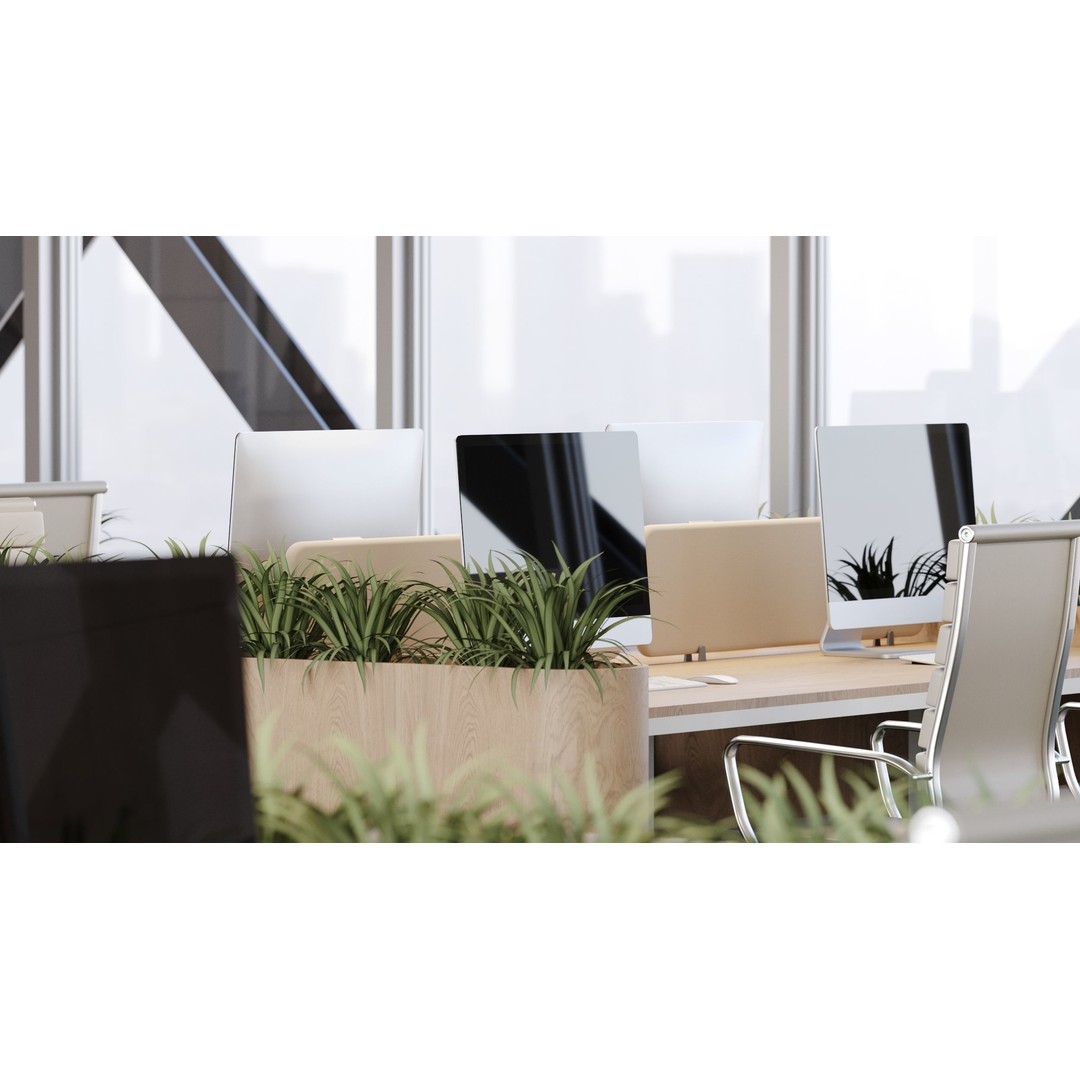 Contemporary Office Space 3D Model – Modern Interior Design, FBX - View 3