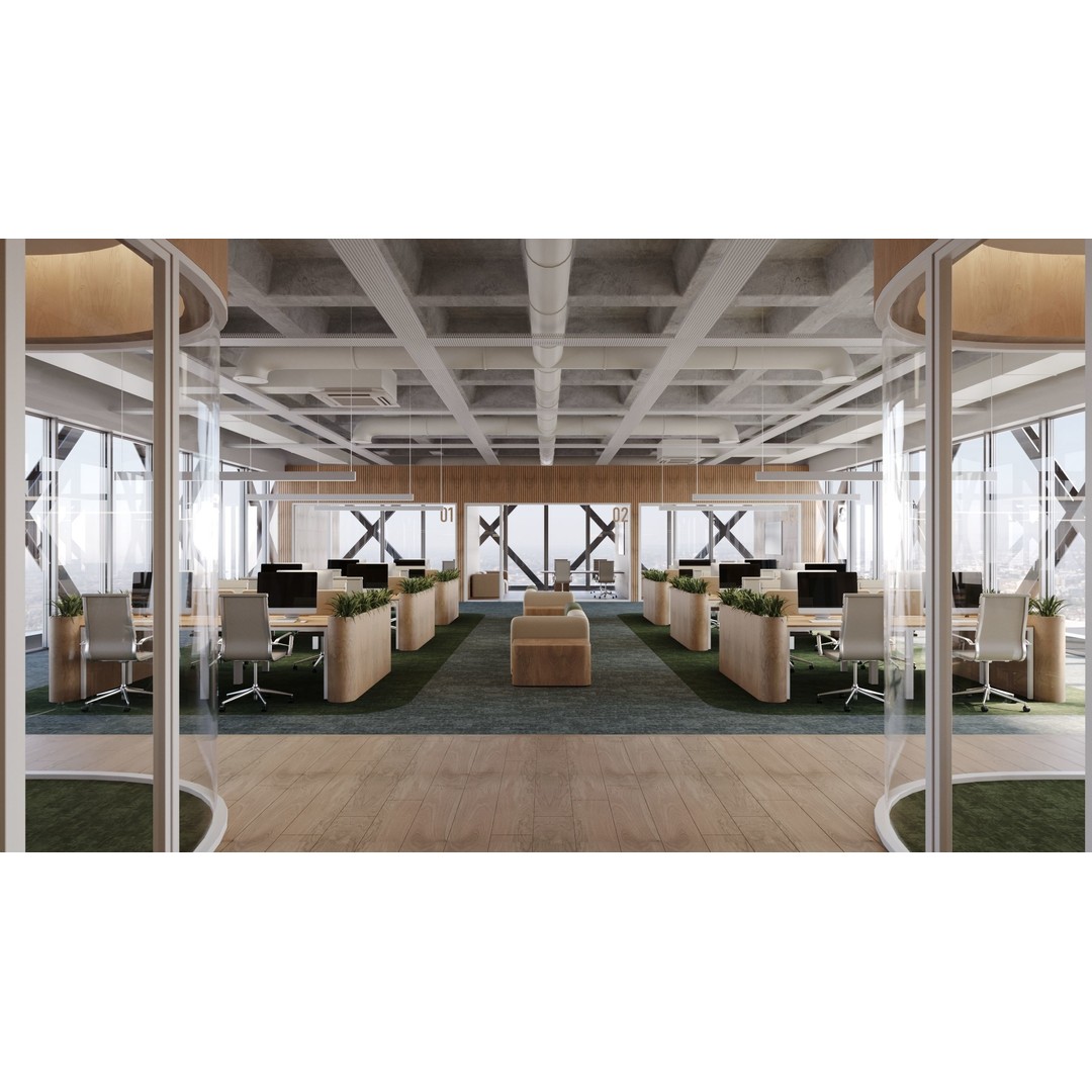 Contemporary Office Space 3D Model – Modern Interior Design, FBX - View 8