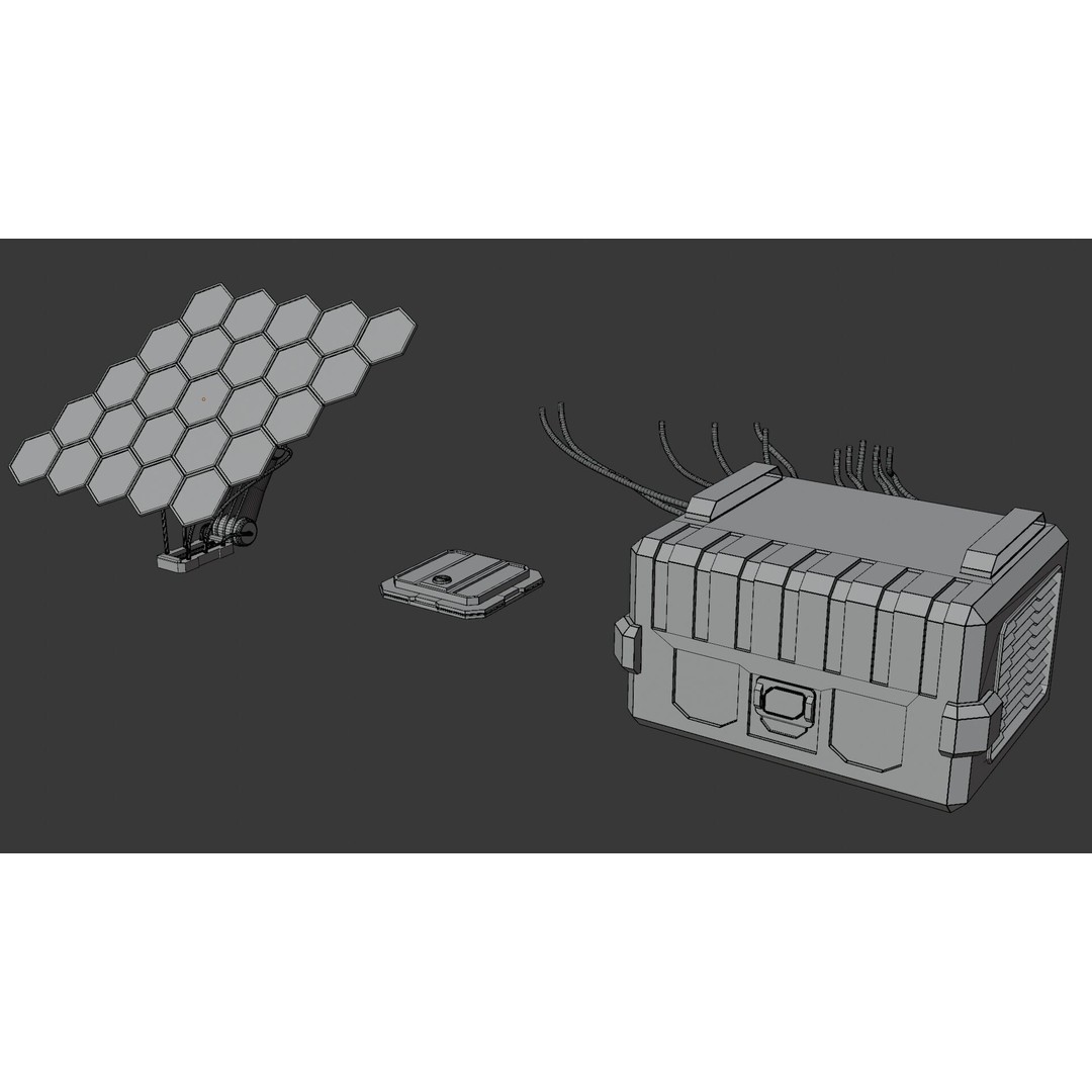 Sci-Fi Modular Space Base 3D Model – PBR Textured, Game-Ready Formats - View 11
