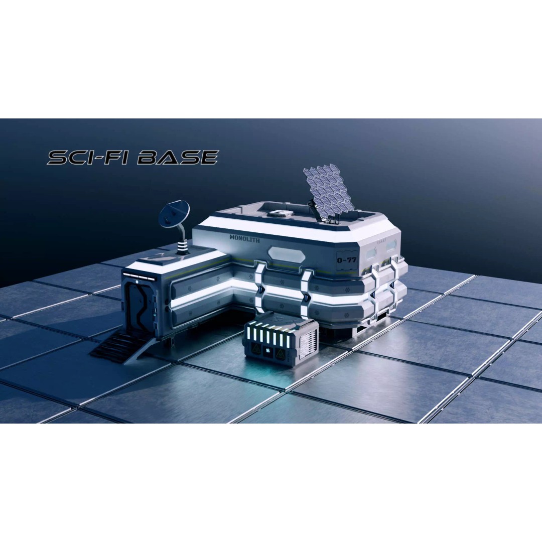 Sci-Fi Modular Space Base 3D Model – PBR Textured, Game-Ready Formats - View 2