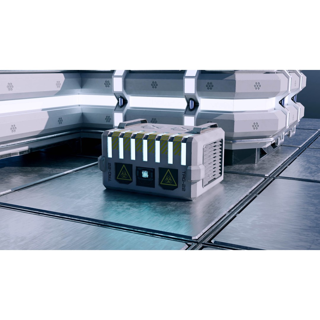 Sci-Fi Modular Space Base 3D Model – PBR Textured, Game-Ready Formats - View 6