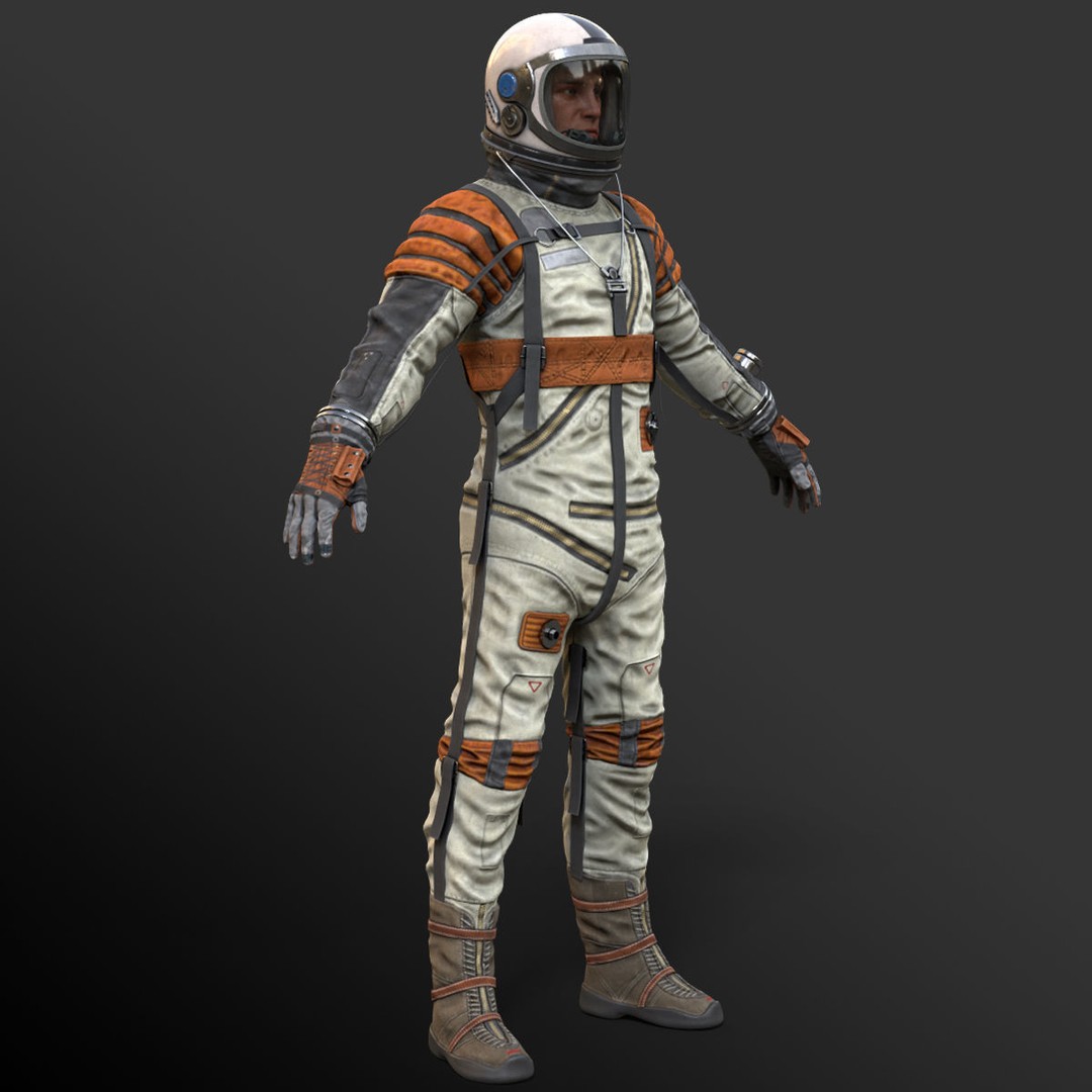 Space Suit 3D Model – Low Poly Rigged Character for Games, FBX - View 10