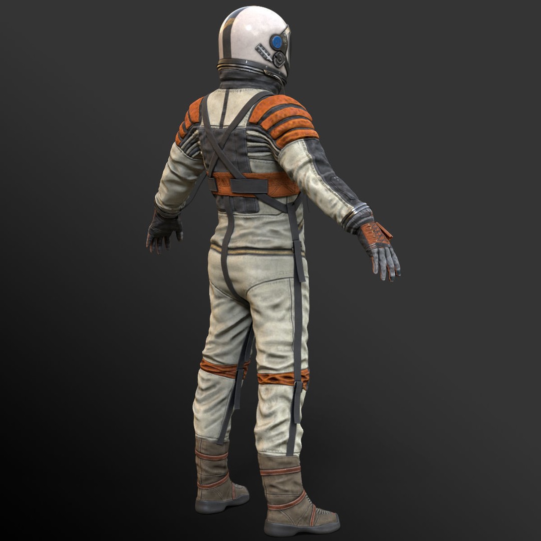 Space Suit 3D Model – Low Poly Rigged Character for Games, FBX - View 12