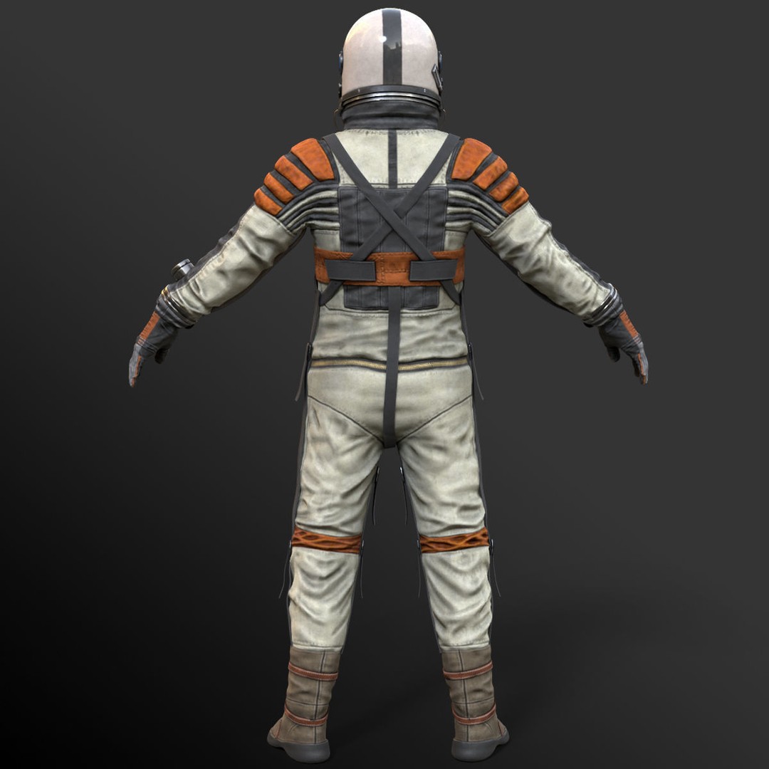 Space Suit 3D Model – Low Poly Rigged Character for Games, FBX - View 13