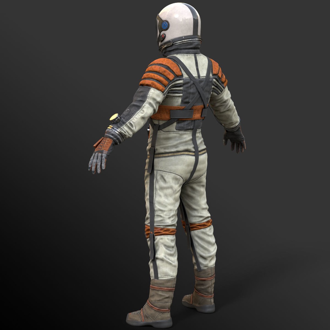 Space Suit 3D Model – Low Poly Rigged Character for Games, FBX - View 14