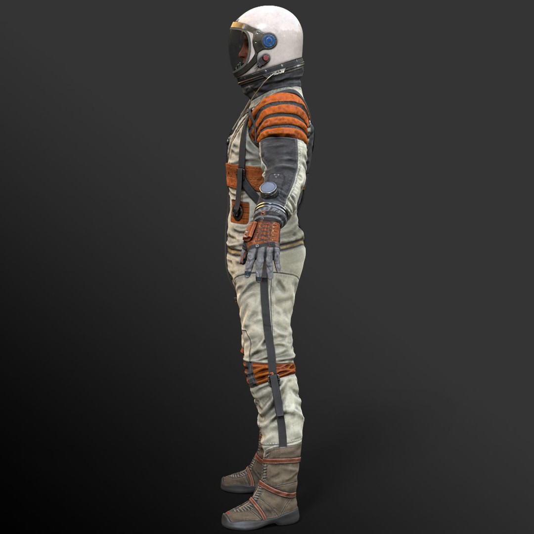 Space Suit 3D Model – Low Poly Rigged Character for Games, FBX - View 15