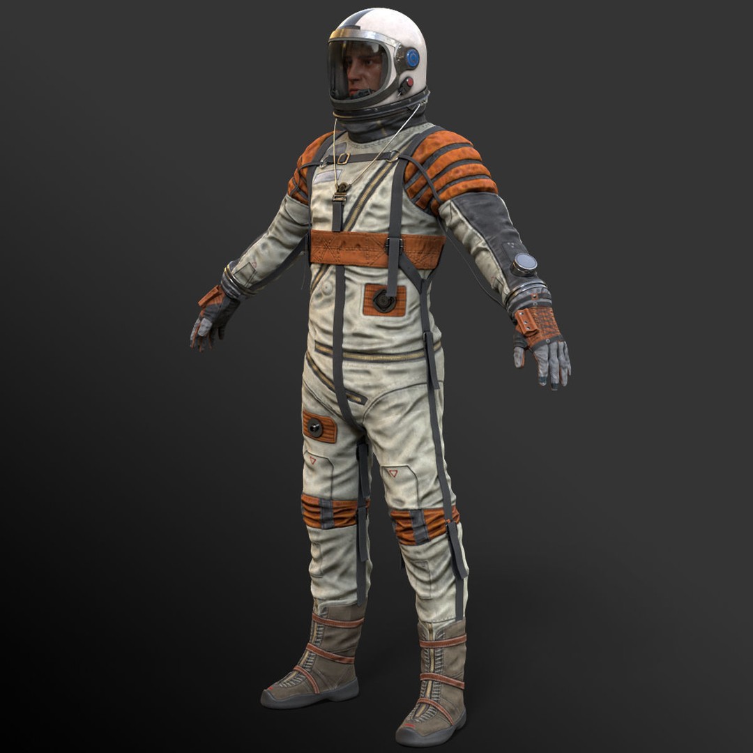 Space Suit 3D Model – Low Poly Rigged Character for Games, FBX - View 16