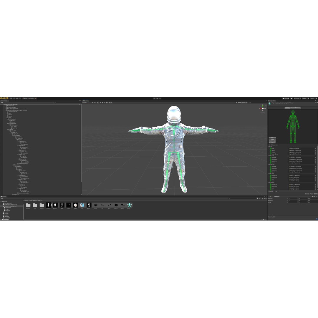 Space Suit 3D Model – Low Poly Rigged Character for Games, FBX - View 18