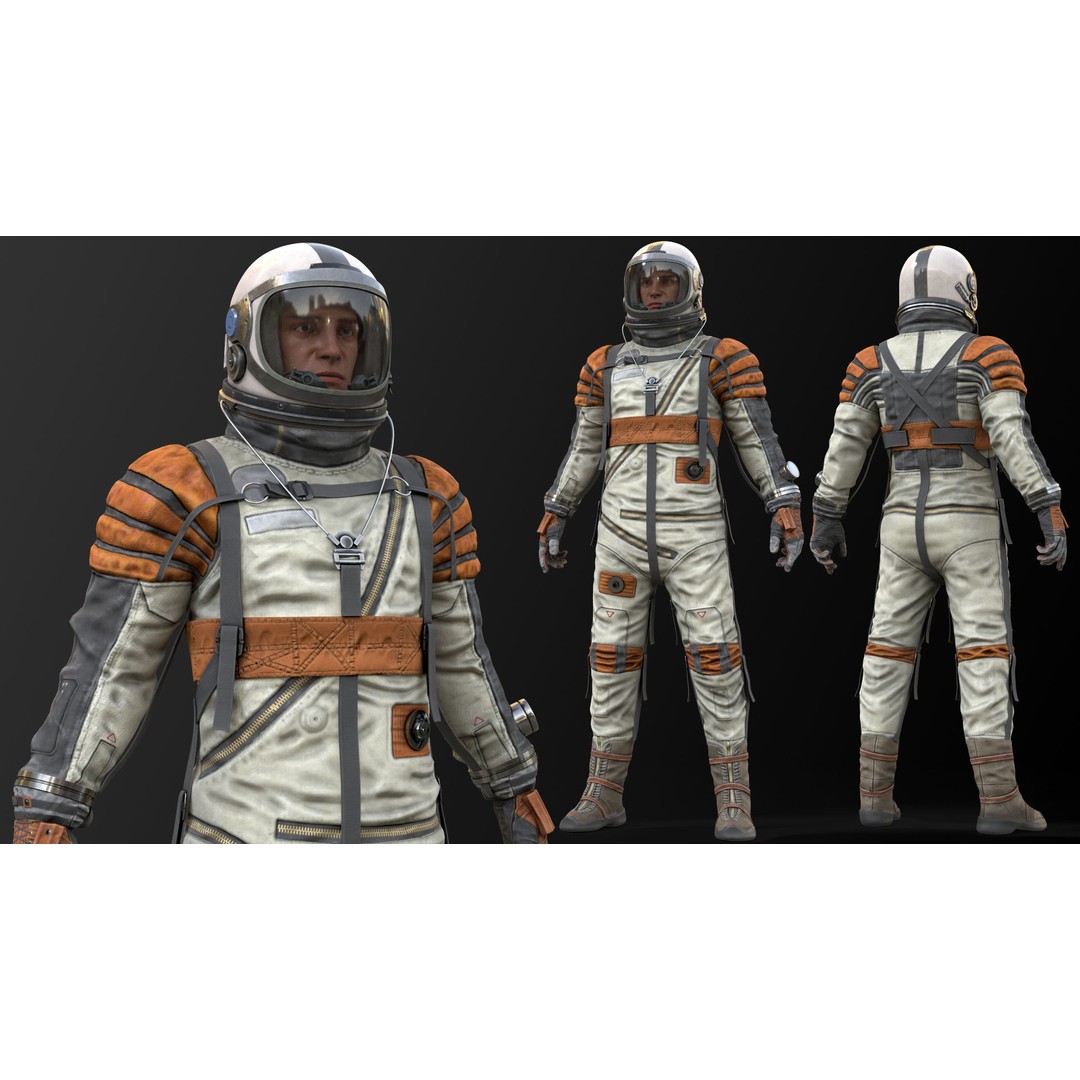 Space Suit 3D Model – Low Poly Rigged Character for Games, FBX - View 5