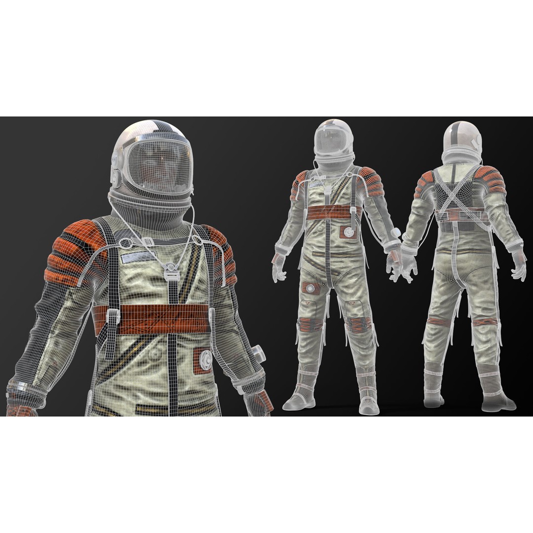 Space Suit 3D Model – Low Poly Rigged Character for Games, FBX - View 6