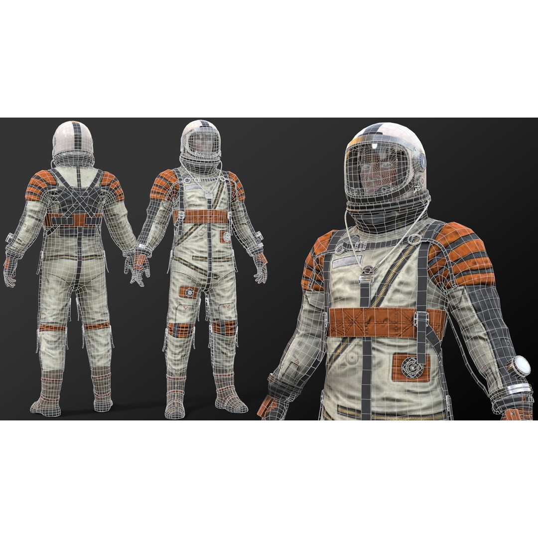 Space Suit 3D Model – Low Poly Rigged Character for Games, FBX - View 8