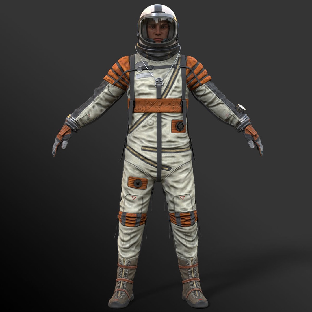 Space Suit 3D Model – Low Poly Rigged Character for Games, FBX - View 9