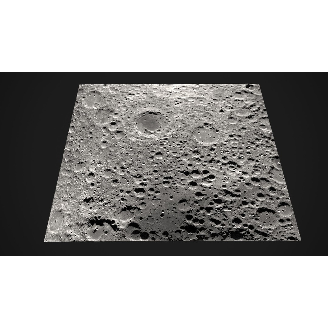 Moon Surface 3D Model – Low Poly Game Ready Asset, FBX & OBJ - View 12