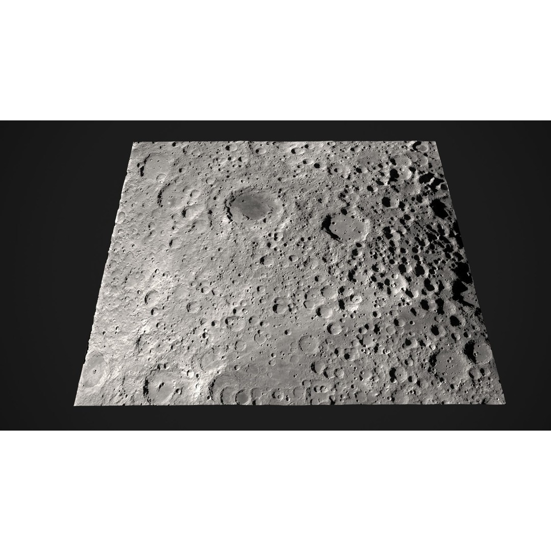 Moon Surface 3D Model – Low Poly Game Ready Asset, FBX & OBJ - View 13