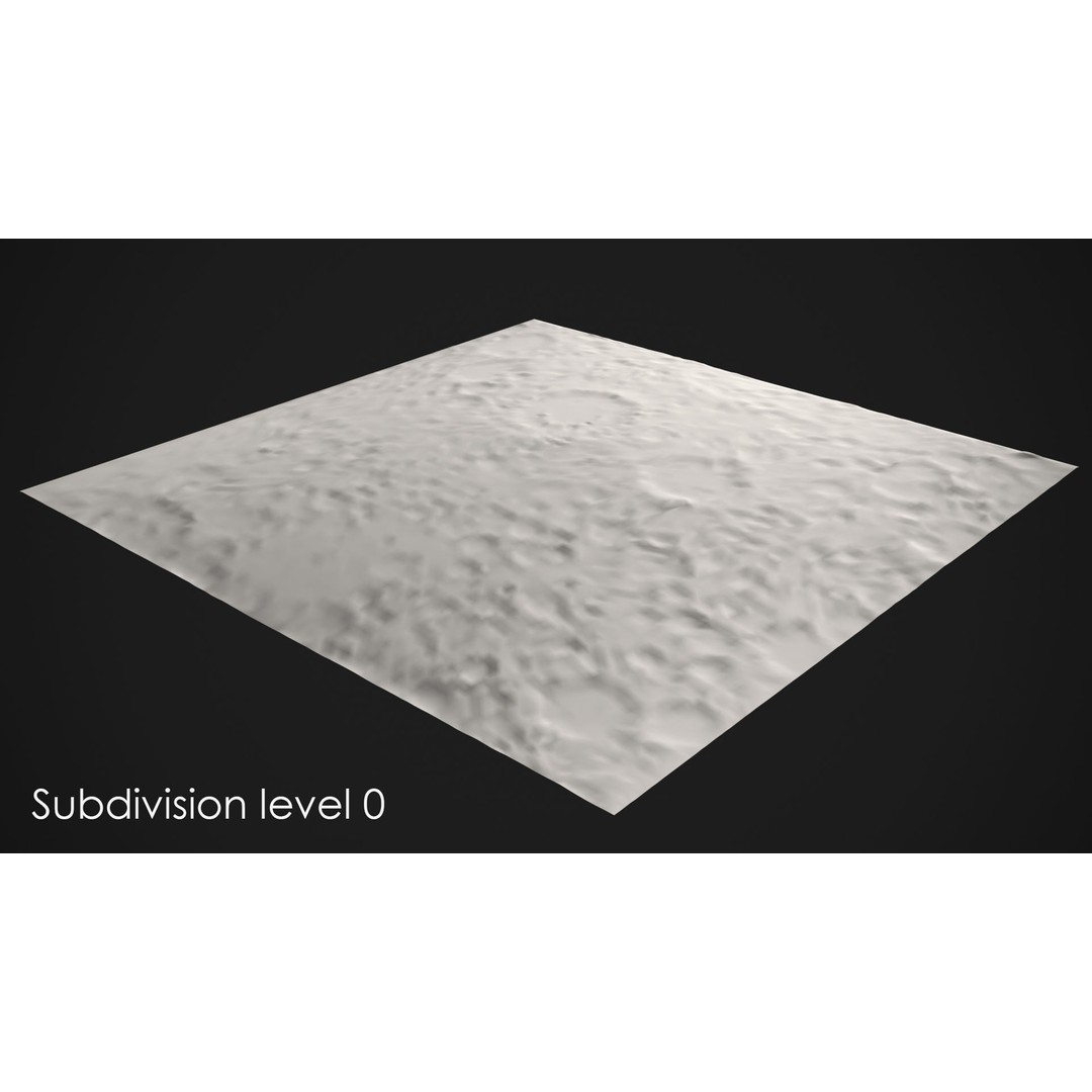 Moon Surface 3D Model – Low Poly Game Ready Asset, FBX & OBJ - View 14