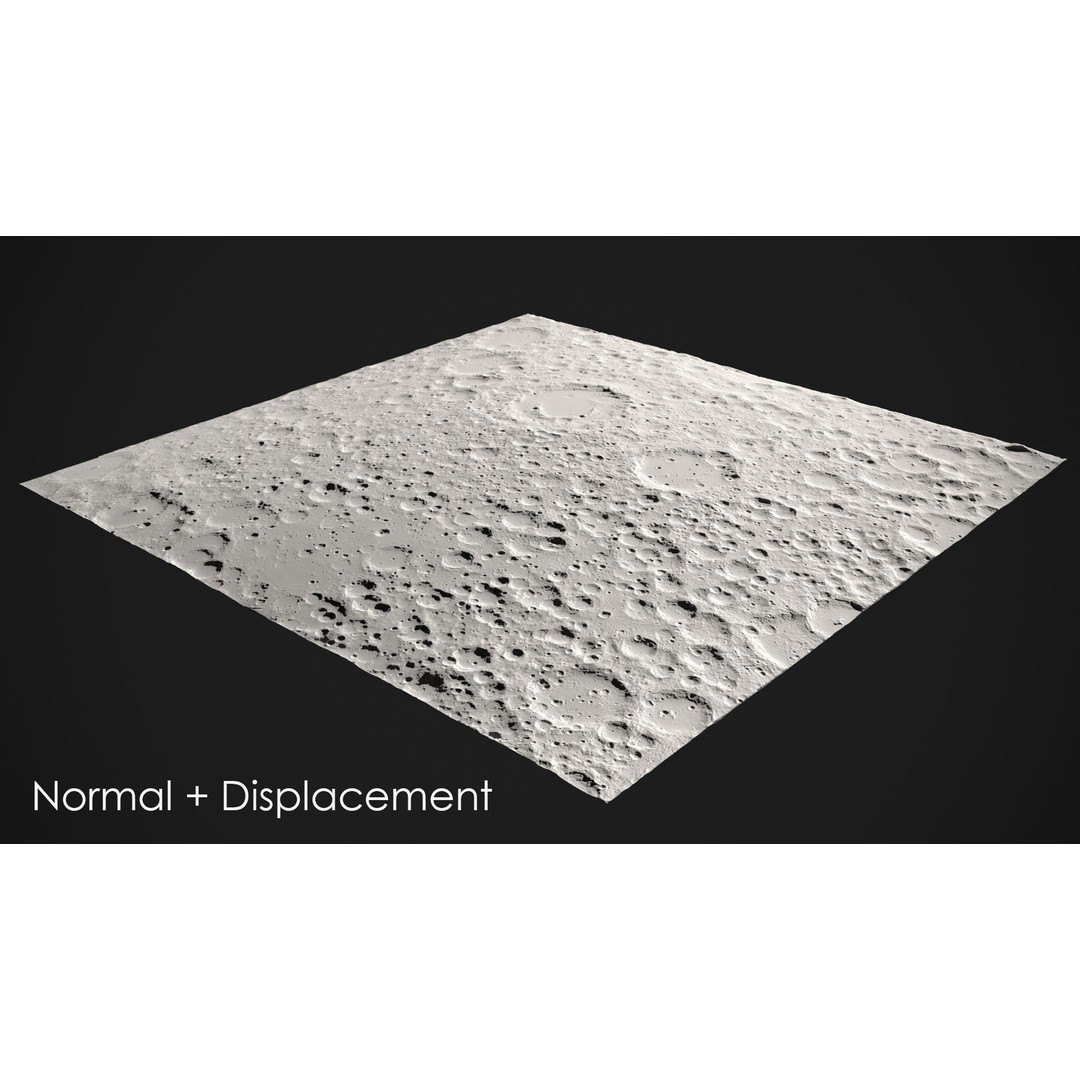 Moon Surface 3D Model – Low Poly Game Ready Asset, FBX & OBJ - View 16