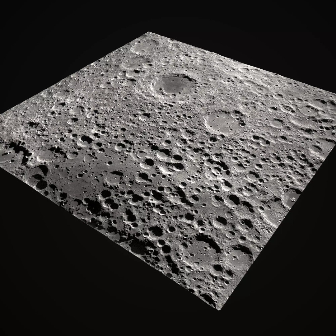 Moon Surface 3D Model – Low Poly Game Ready Asset, FBX & OBJ - View 2