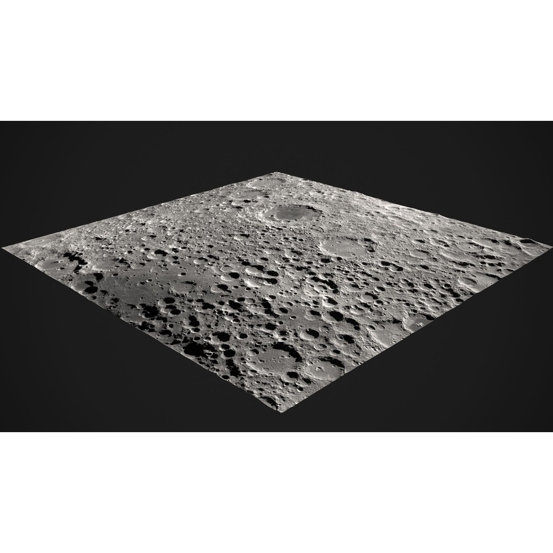 Moon Surface 3D Model – Low Poly Game Ready Asset, FBX & OBJ - View 3