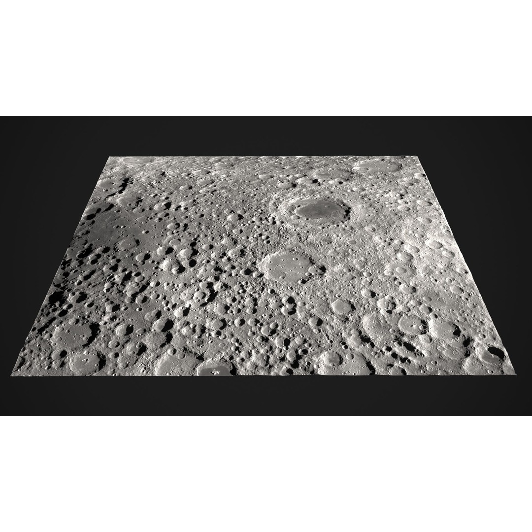 Moon Surface 3D Model – Low Poly Game Ready Asset, FBX & OBJ - View 4