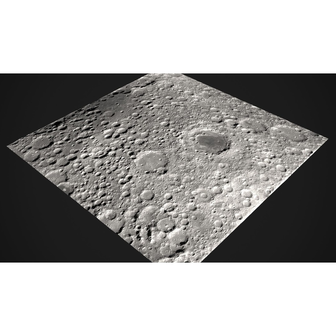 Moon Surface 3D Model – Low Poly Game Ready Asset, FBX & OBJ - View 5