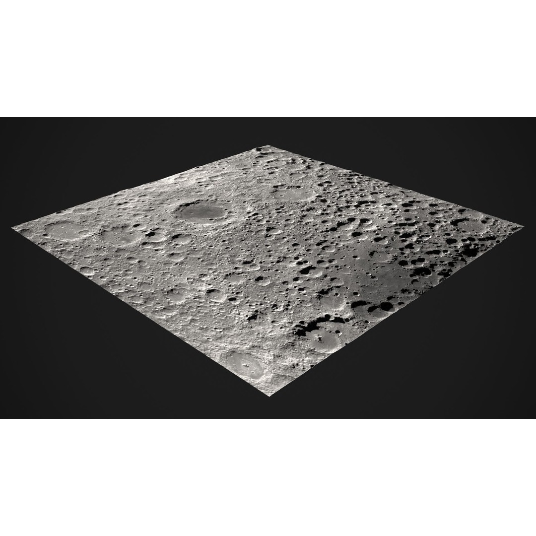 Moon Surface 3D Model – Low Poly Game Ready Asset, FBX & OBJ - View 8