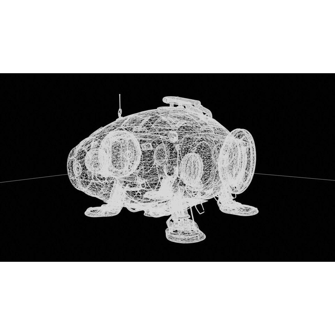 Stylized Sci-Fi Exploration Pod 3D Model – Low Poly Game Asset, FBX