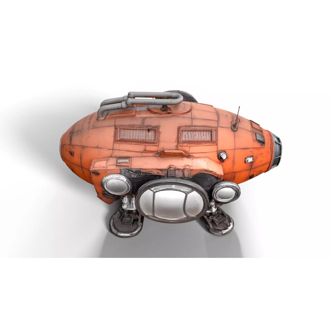 Stylized Sci-Fi Exploration Pod 3D Model – Low Poly Game Asset, FBX - View 12