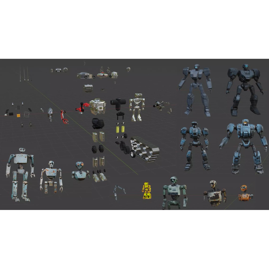 Robot 3D Model – Kitbash Mechs and Derelicts for Sci-Fi Use - View 2