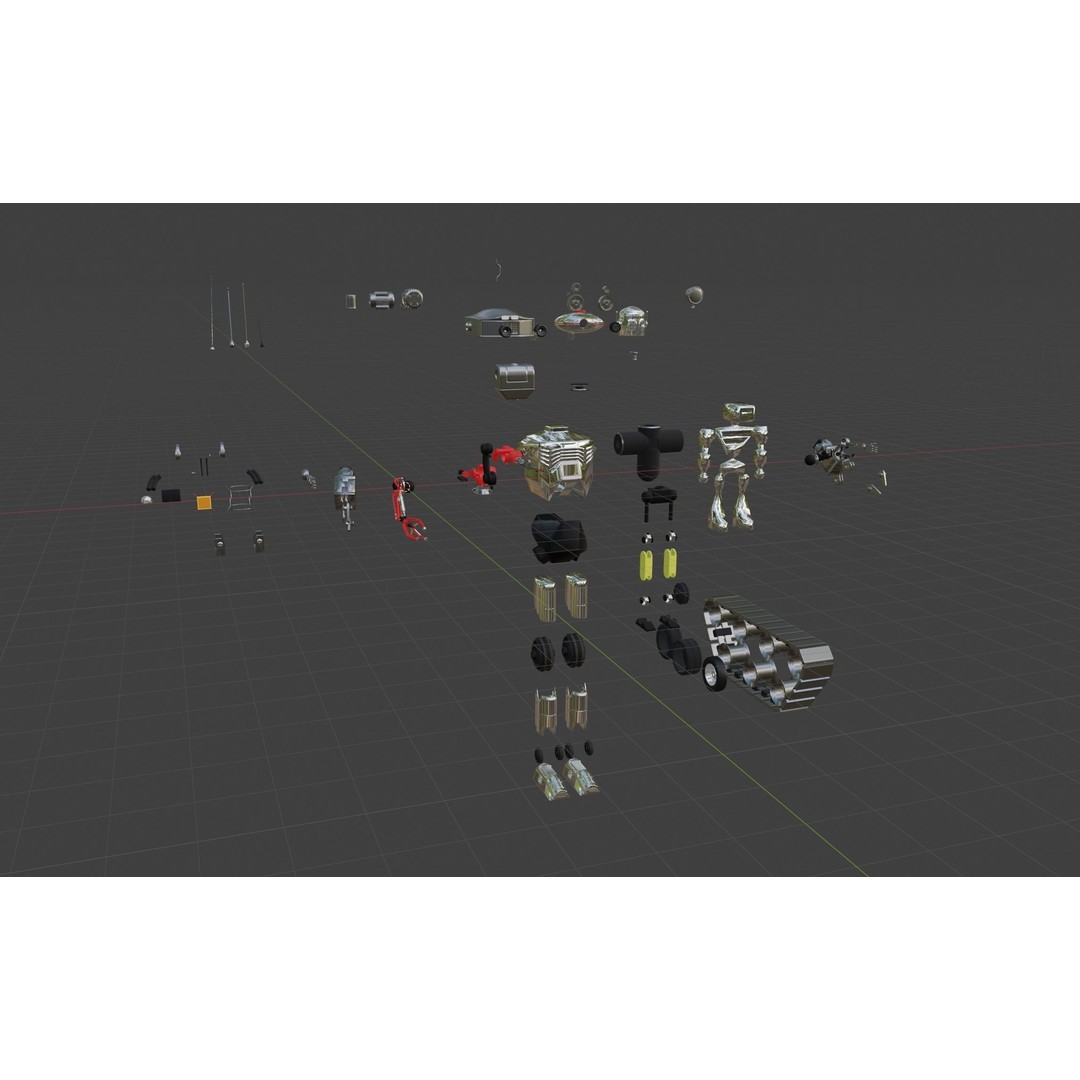 Robot 3D Model – Kitbash Mechs and Derelicts for Sci-Fi Use - View 3