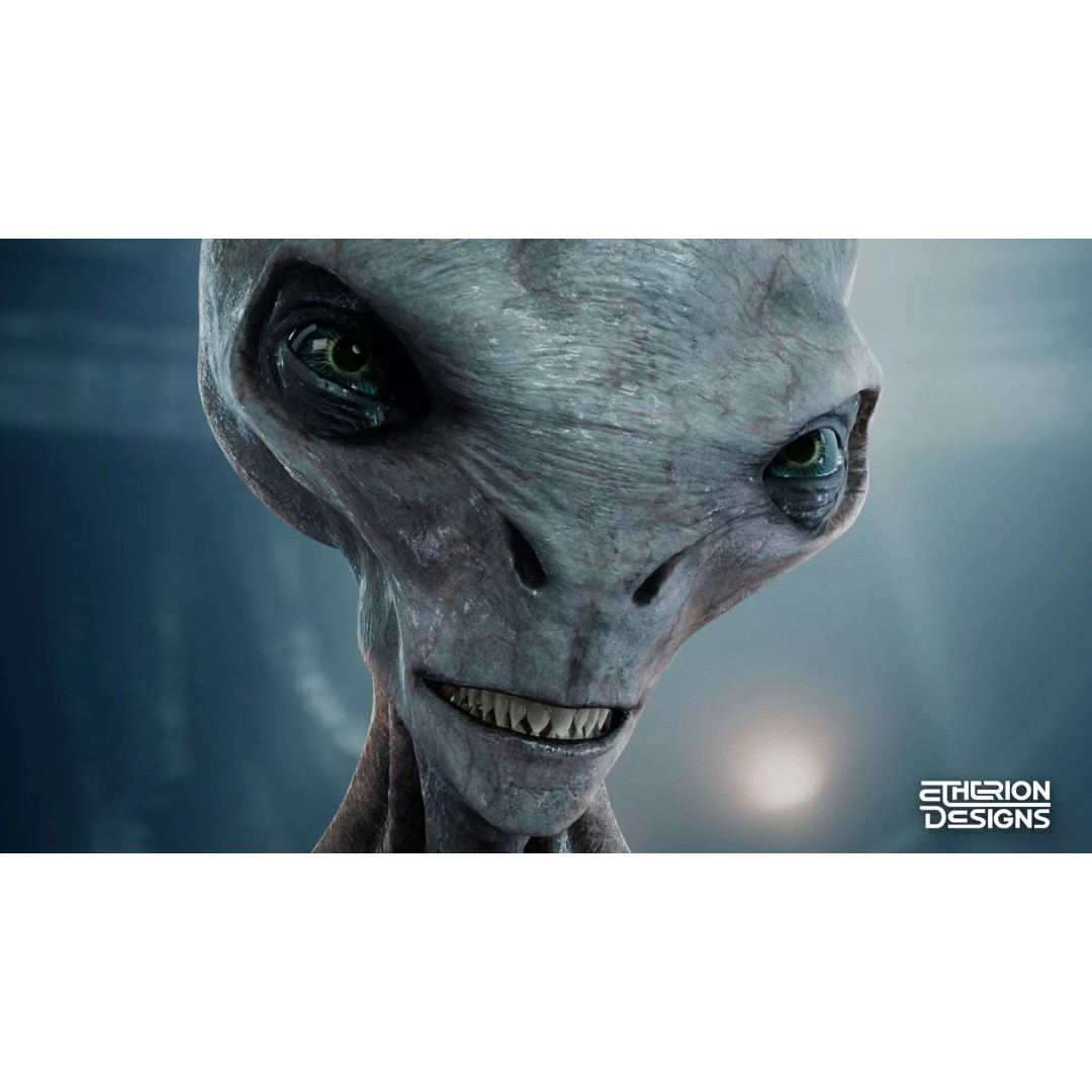 Grey Alien 3D Model – Low Poly Rigged Sci-Fi Character, FBX - View 14