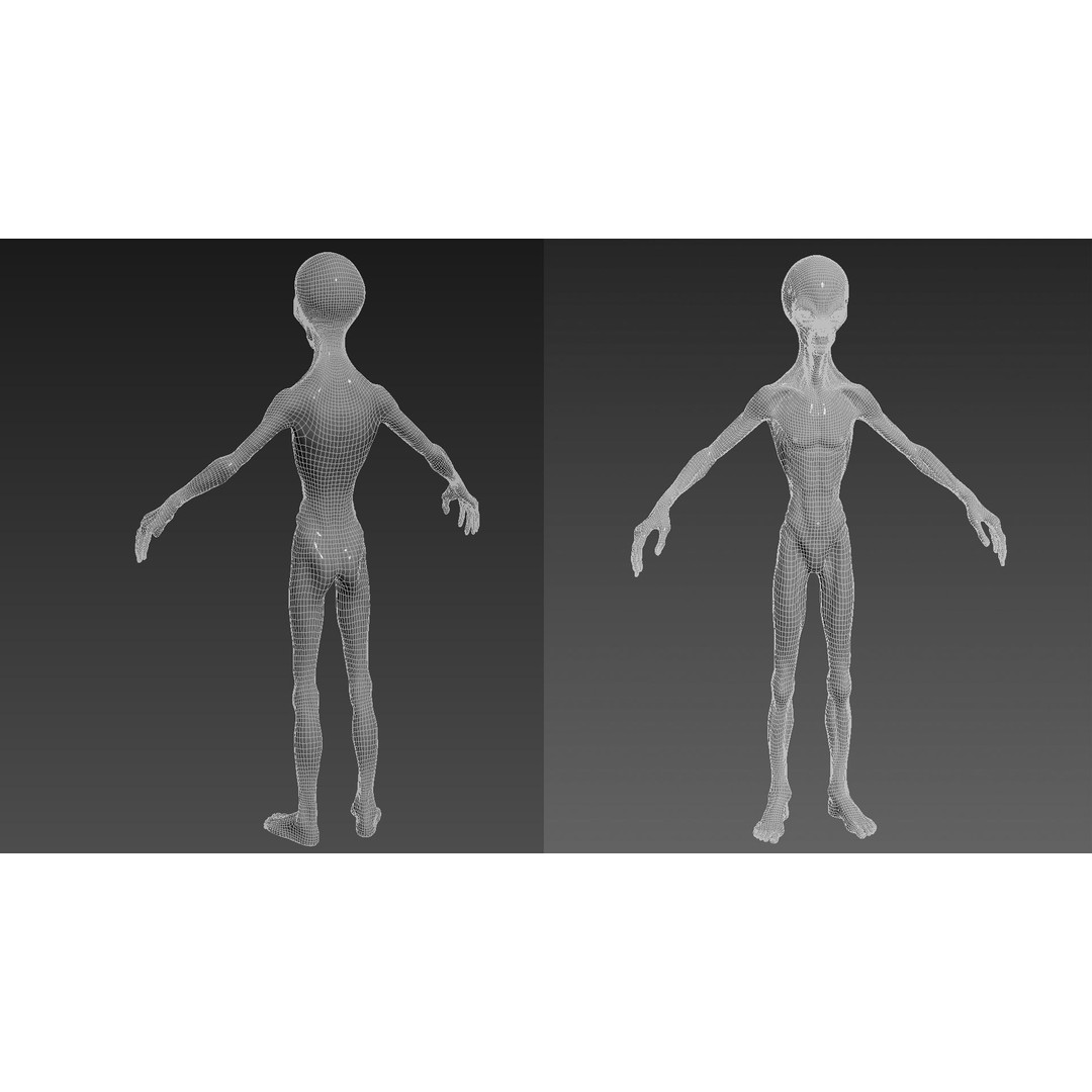 Grey Alien 3D Model – Low Poly Rigged Sci-Fi Character, FBX - View 20