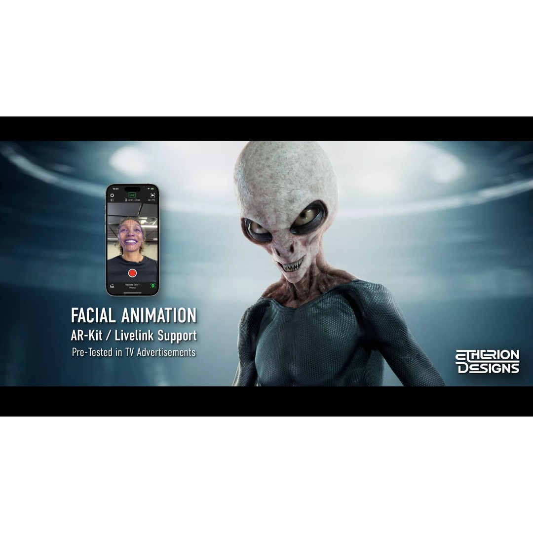 Grey Alien 3D Model – Low Poly Rigged Sci-Fi Character, FBX - View 4