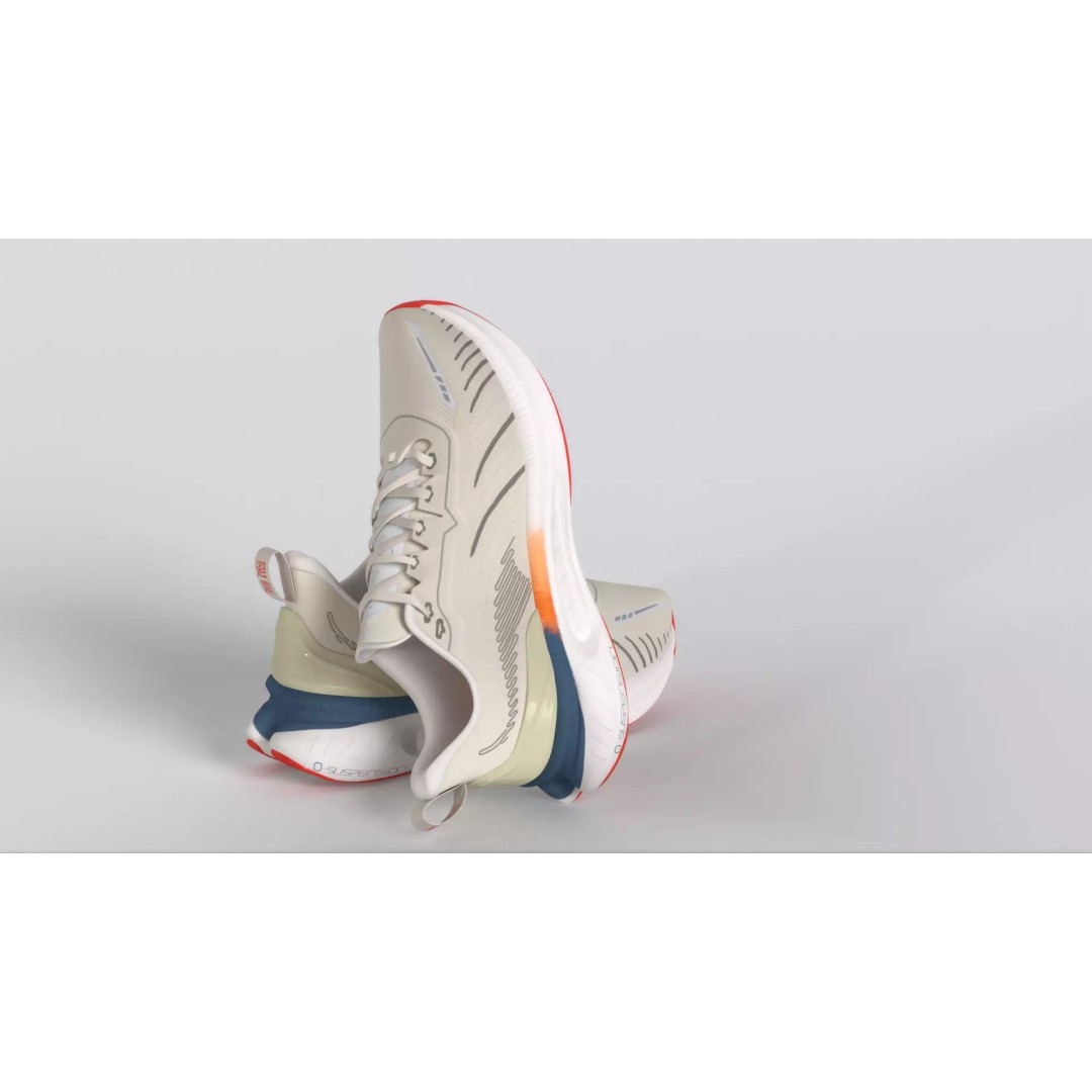 ONEMIX Running Shoes 3D Model – Low Poly PBR Game Asset, FBX - View 10