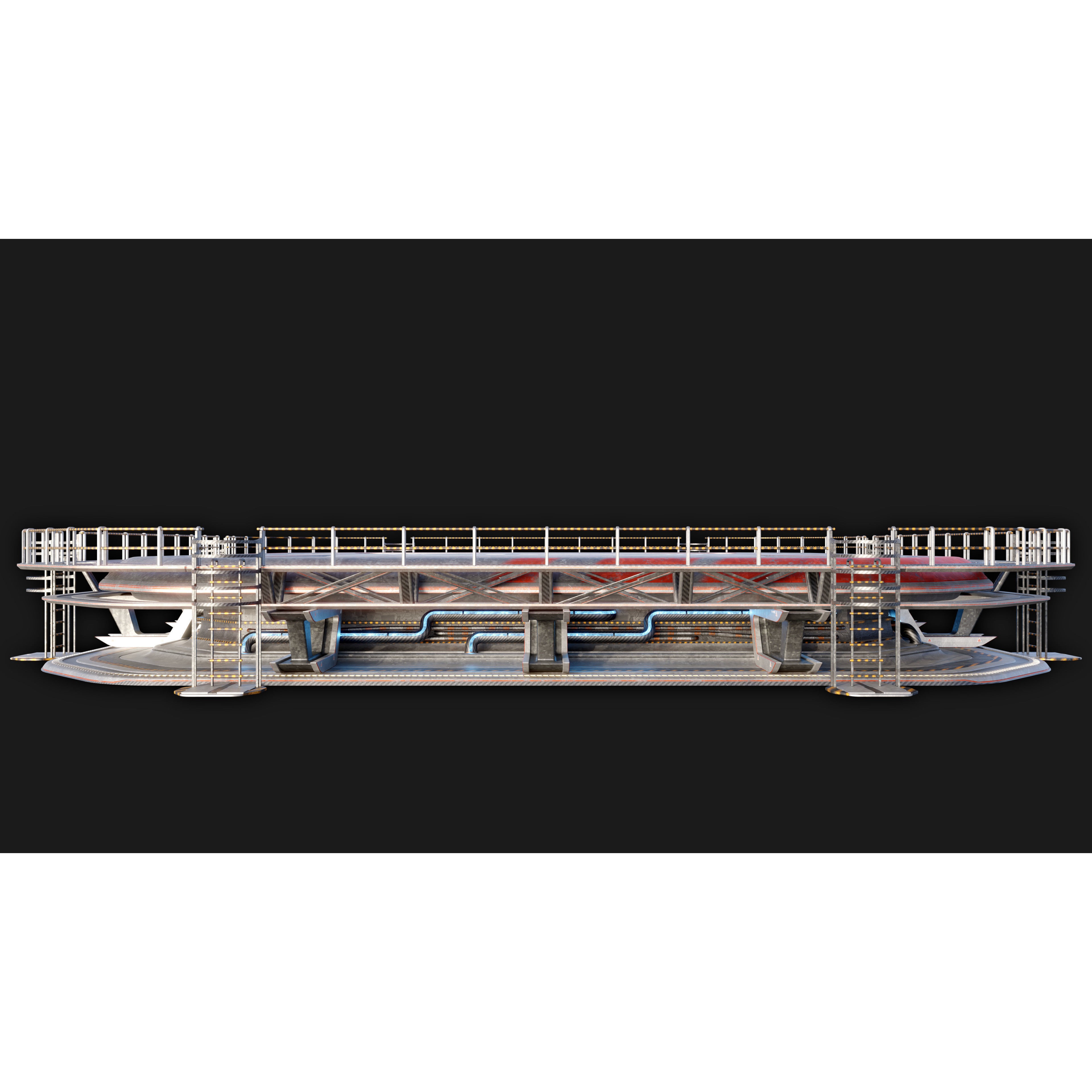 Sci-Fi Landing Pad - High-Poly 3D Model - View 10