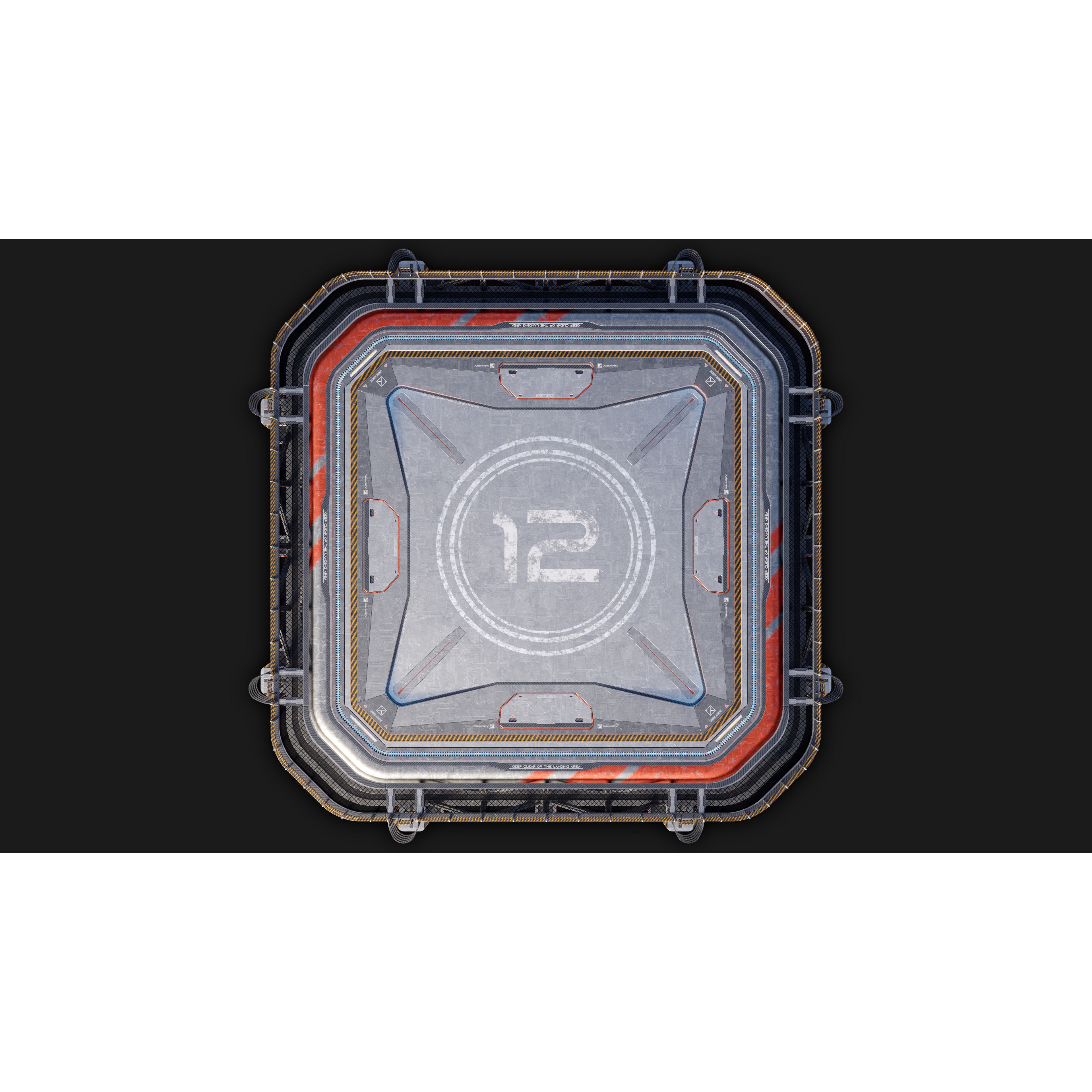 Sci-Fi Landing Pad - High-Poly 3D Model - View 11