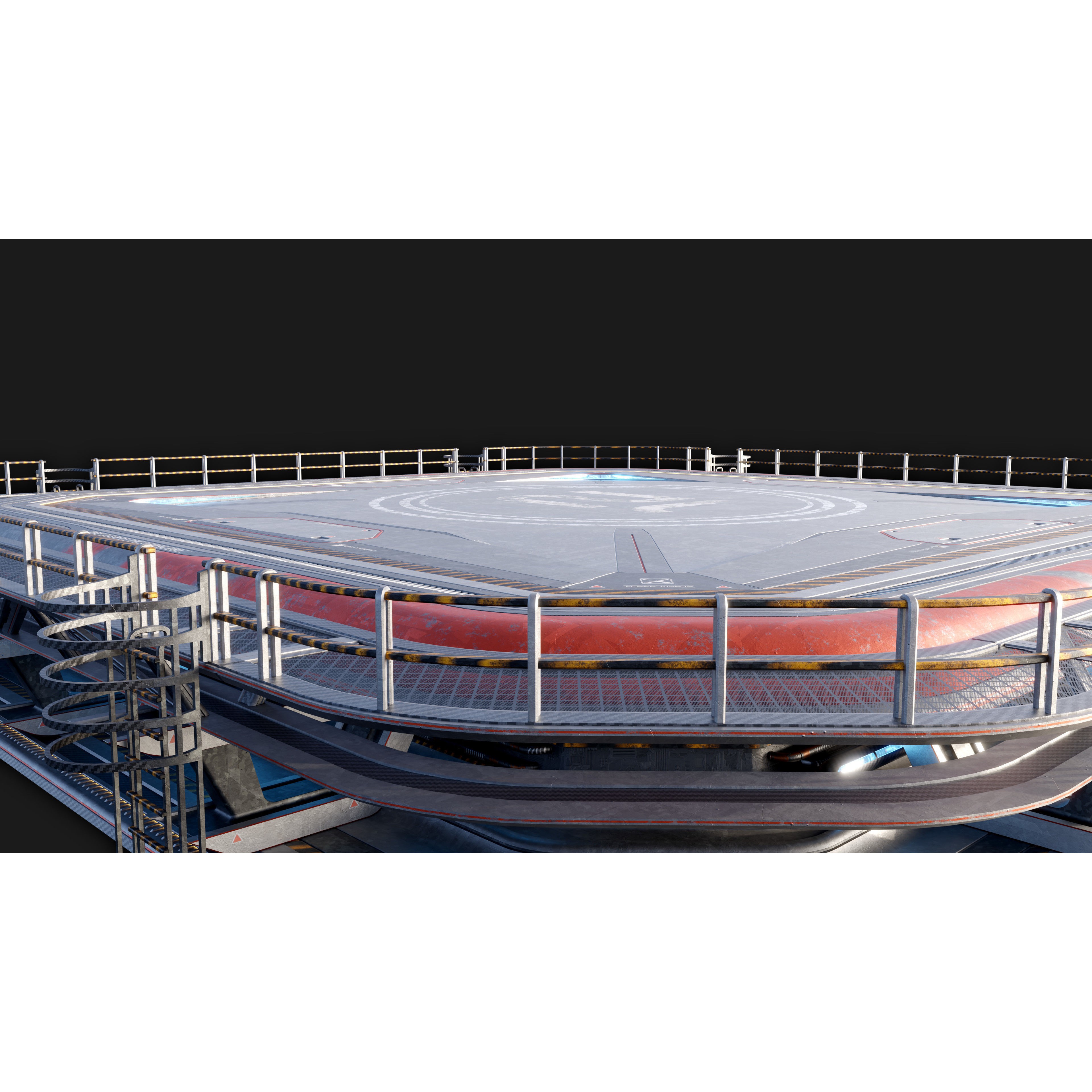 Sci-Fi Landing Pad - High-Poly 3D Model - View 4