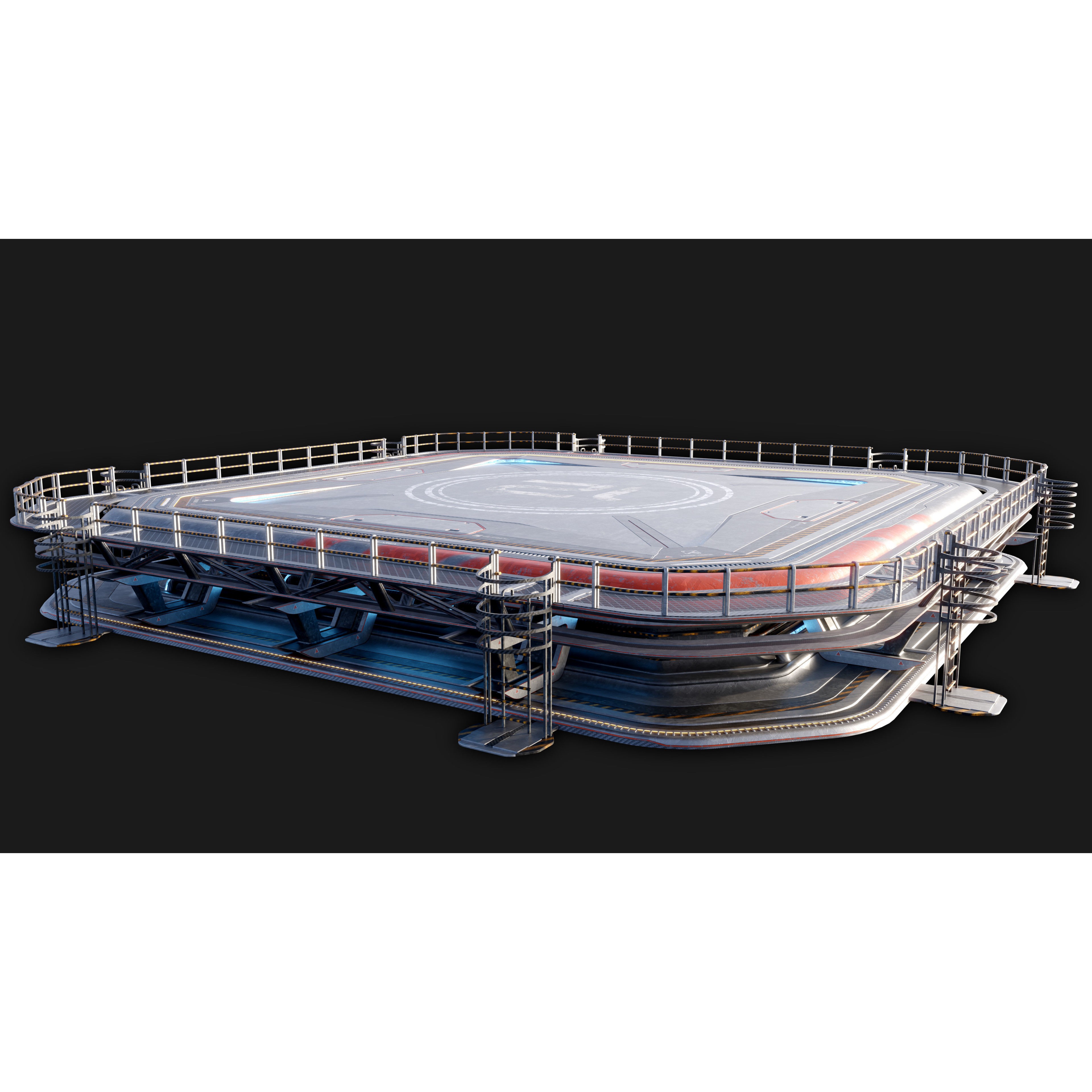 Sci-Fi Landing Pad - High-Poly 3D Model - View 5