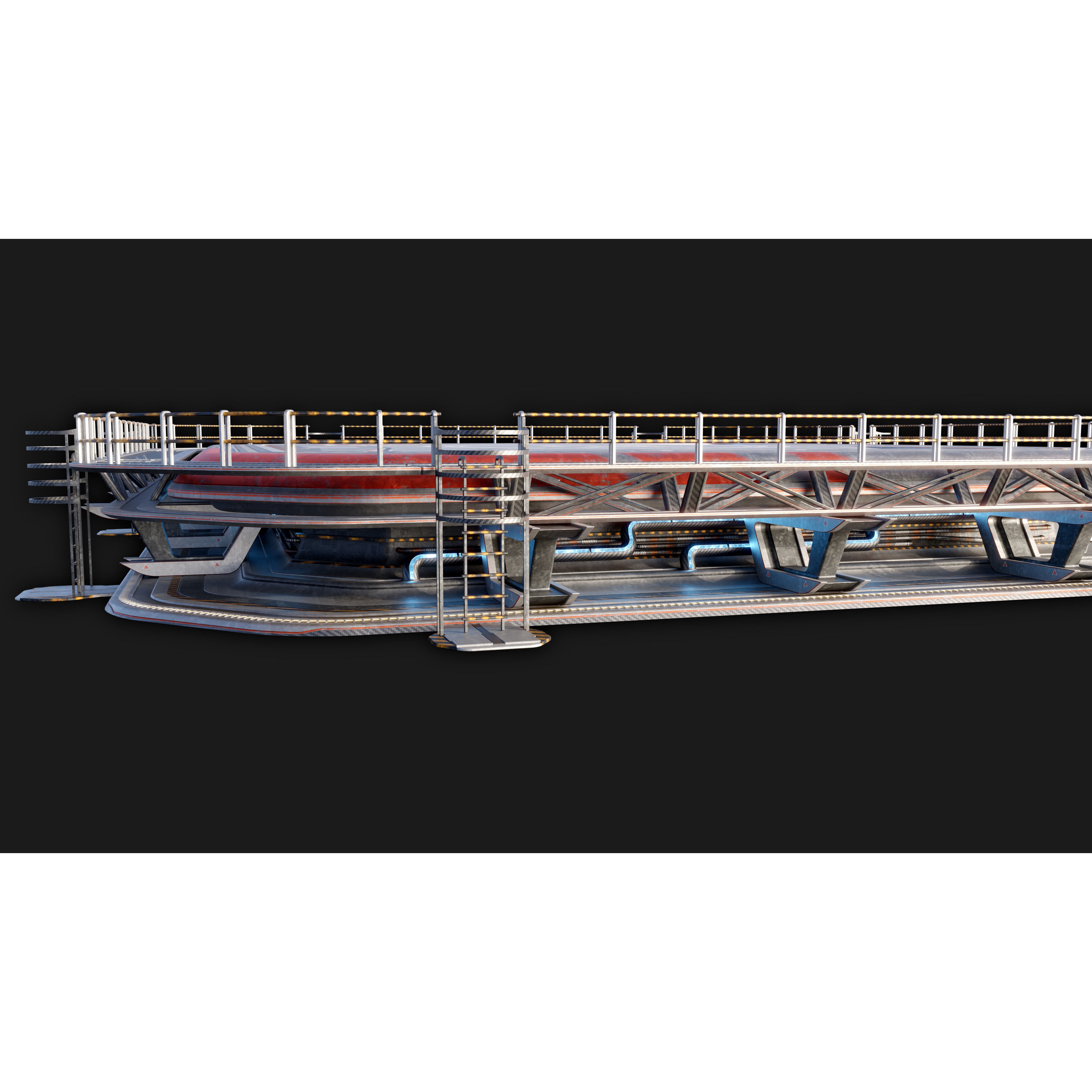 Sci-Fi Landing Pad - High-Poly 3D Model - View 7