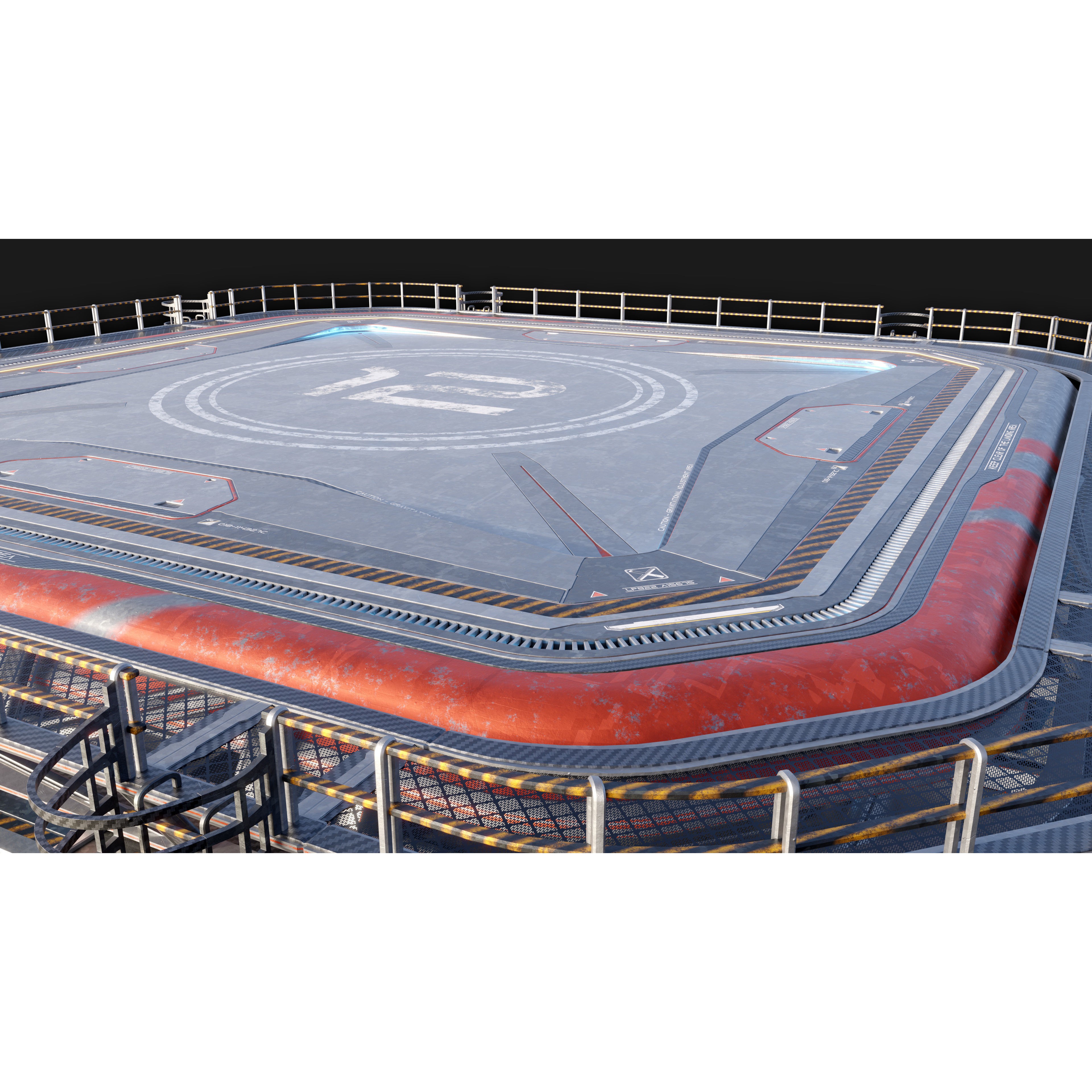 Sci-Fi Landing Pad - High-Poly 3D Model - View 9
