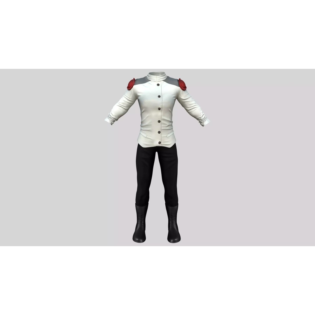 Men's Space Agent Outfit 3D Model – Low Poly Game Asset, FBX - View 2
