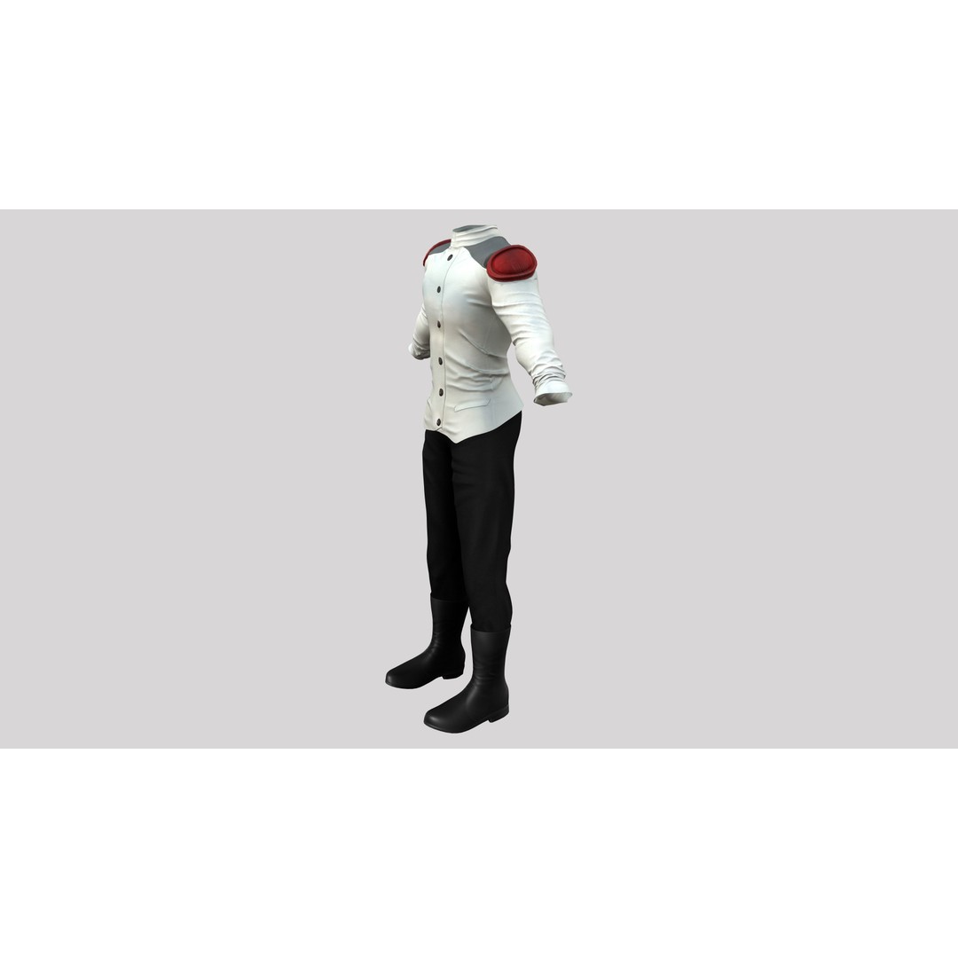 Men's Space Agent Outfit 3D Model – Low Poly Game Asset, FBX - View 4